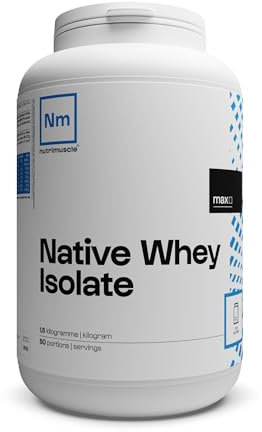 Isolat De Whey Native Low Lactose| Jusqu'à 90% de protéines • Lait français • Prise de Muscle • Musculation & Fitness | Nutrimuscle | Nature - 1,5kg