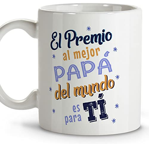 LolaPix Taza Mejor Padre. Taza Papá. Tazas Desayuno Originales. Cerámica 330 ml. Regalos con Frases. Día del Padre
