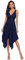 Ever-Pretty Robe de Soirée Asymétrique au Genou Femme Double Col-V sans Manche en Dentelle Mousseline de Soie Bleu Marine 38