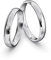 JC Trauringe Weißgold 333 Paarpreis Eheringe Gold | Verlobungsringe Gold breit 3,5 mm I Partnerringe mit Gravur in edler Schatulle I 2 Hochzeitsringe Herrenring & Damenring mit Stein (Profil 06)