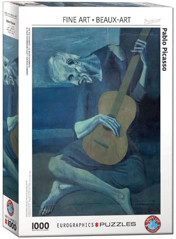 empireposter Picasso - Der alte Gitarrenspieler - 1000 Teile Puzzle - Format 68x48 cm + Puzzle Alu Rahmen für 1000er