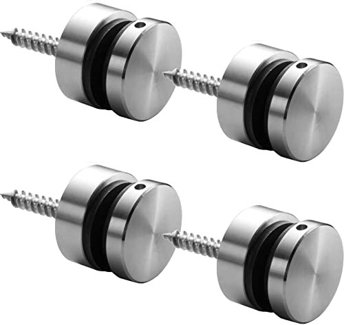 4 x SOTOOLS Edelstahl Glashalter Ø 20mm für die Wandmontage Glaspunkthalter, Punkthalter für Werbung, Grafikplatten