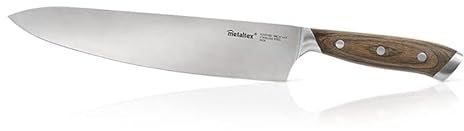 Metaltex HERITAGE - Cuchillo Chef Línea HERITAGE con mango de madera y hoja enteriza de 25 cm