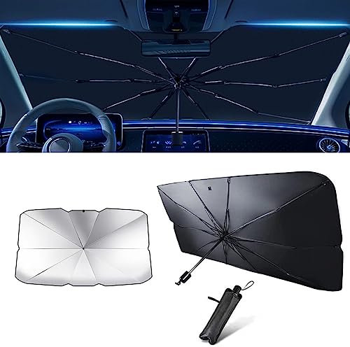 YHANNI Coche Parasol Delantero Plegable para BMW X1 X2 X3 X4 X5 X6 X7 i3 IX Parabrisas Paraguas Parasol Delantero Anti UV Rayos 360° Plegable Protección UV Solar,S Style