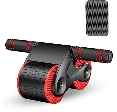 Automatic Rebound Abdominal Wheel, Abs Roller Wheel Mit Automatischer RüCkprallunterstüTzung Core Trainer, FitnessgeräTe FüR Zuhause,Red