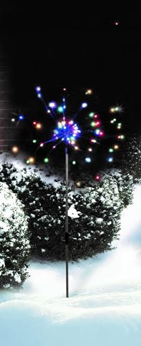 Gartenstecker Feuerwerk, 2er-Set, bunt, batteriebestrieben, incl. Timer, Insg. 180 LEDs, Beleuchtung für drinnen und draußen, die etwas andere Lichterkette, Gartendeko Balkon Deko wetterfest