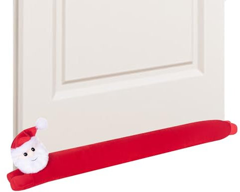 My OLi Unter der Tür Zugluftstopper Der Weihnachtsmann Stofftier Heavy Duty Tür Zugluftsperre 91cm Geräusch Staub Windstopper Schalldicht Energiesparer Zugluft Schutz für Türen und Fenster