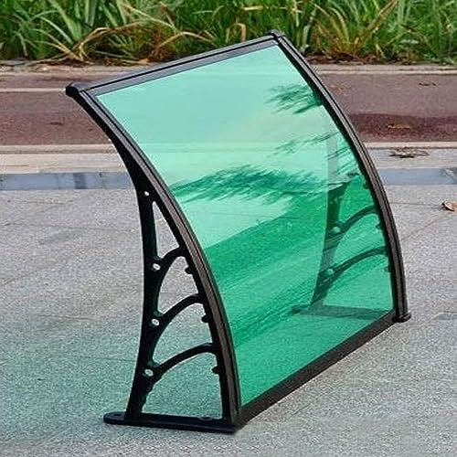 Vordach Haustürvordach,Türdach Überdachung aus Polycarbonat 2.5 mm Dicke,Schlagfest Türdach Pultbogenvordach,Dach vor Regen und UV-Schutz Vordach für Eingangstür,mit Hardware (100x150cm/39 x59)