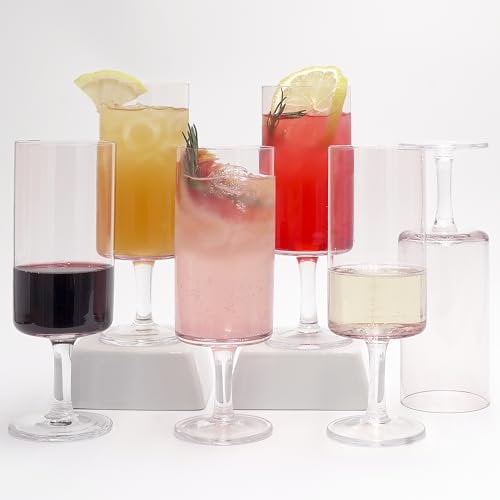 Blush Pink Wine Glasses (Set of 6) (7.4 oz.) Medium