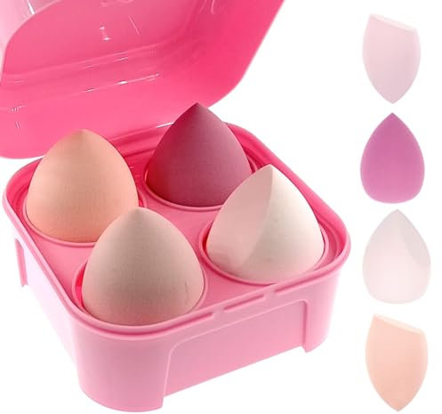 ZHIYE Makeup Sponge, 4 PCS Beauty Makeup Blending Sponges Puff Blender Foundation Sponges Concealer Sponge Applicator