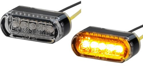 Germany Motorsports LED Mini Motorrad Blinker Micro Stripe e-geprüft vorn + hinten Verkleidungsblinker universal (Leicht getönt, 1 Paar)