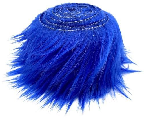 Yavitality Plüsch Pelz Fell Stoff Fluffy Craft ,therian fur,Furry Faux Precut Strips Kunstleder Plüschstoff Fellimitat Kunstfell Stoff Flauschiges Plüsch Bastelfell fur GNOME (Schatz blau,1pcs)