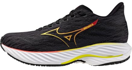 Mizuno Wave Rider 28 Damen Laufschuh, Black-Evening Primrose, 42.5 EU