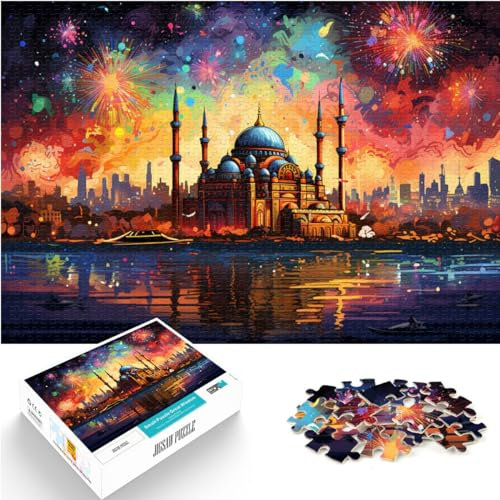 1000-teiliges Puzzle, farbenfrohes Istanbul, Türkei, für Erwachsene und Kinder, Holzpuzzle, Heimdekorationspuzzle, Größe: 50 x 75 cm