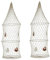 Generisch 2er Set Deko Fischreuse mit Muscheln für die Maritime Dekoration 16x47cm Reuse Dekohänger Fischernetz