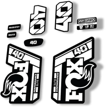 Gabel Ersatz Aufkleber kompatibel für Fox 40 2021 Performance Elite Serie Weiß (glänzend)