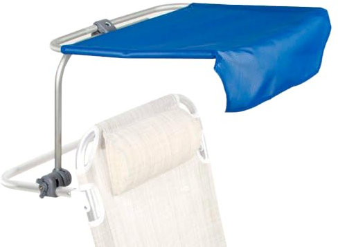 AKTIVE Parasol para silla de playa plegable, Inclinable y con giro 360º, Estructura de aluminio, Tejido textileno, Color azul, Fácil instalación, 50x45x37 cm, Accesorios de verano, Sombrilla (62352)