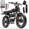 LANKELEISI Bicicletta elettrica a doppio motore X-BLACK KNIGHT, pneumatici 20 * 4, 7 velocità, doppie batterie 20AH+25AH.