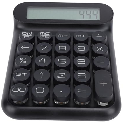 Taschenrechner mit Mechanischem Schalter, 10 stelliger Tischrechner mit Großem LCD Display, 24 Großen Tasten, Automatischer Schlaffunktion, Niedlicher Taschenrechner für Alltag