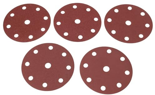 SG Store Lot de 50 Disques Abrasifs 125 Mm 5 Pouces 9 Trous avec Crochet Et Boucle 40/60/80/100/120 Grains Mixtes Compatible avec Festool Pour poncer le bois