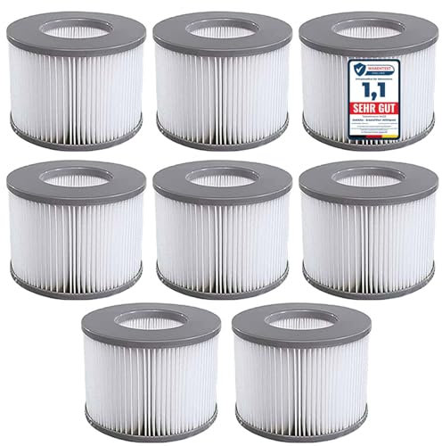 Dokkita 8er Set Ersatzfilter für MSPA Whirlpool-Filter-Kartuschen, Filter für Whirlpoal, für Heiße U-Boote und Spa, für Aufblasbare Pools - Wasserfilter Modell ab 2020