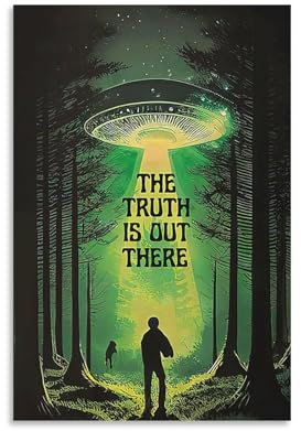 The Truth Is Out There UFO-Poster, Alien-Abduktion, Stranger Things, digitaler Posterdruck, moderne Wanddrucke, abstrakte, geometrische, minimalistische Kunst, gerahmte Leinwanddrucke für Büro,