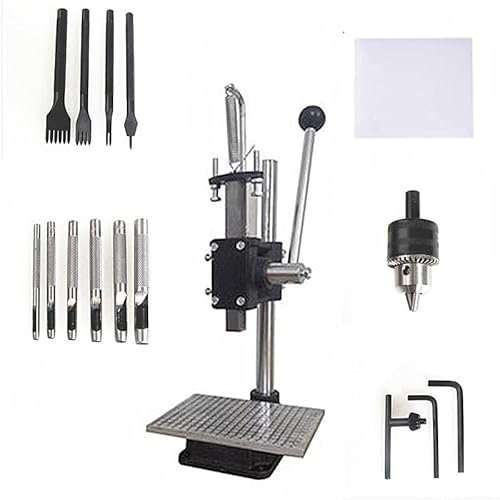 Perforatrice pour cuir - Machine à perforer et à poinçonner le cuir - Pour le bricolage, l'artisanat, la plaque en aluminium PP - Compatible avec les emporte-pièces et les burins à poinçonner