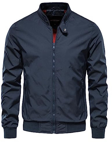 Giubbino Uomo Primavera, Giubbotto Bomber Uomo, Casual Leggero Jacket Cotone All'aperto Collo da Baseball Estivo Giacca Militare Giacchetto Estivo Uomo Bomber Jacket per Il Tempo Libero