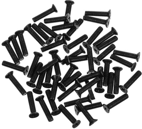 Holibanna Power Tool Drill Chuck Bolts 50pcs Threaded Screws Left Hand Thread Flat Head Cap Screws 5x22mm Steel Material