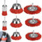 Set di 8 spazzole in filo di nylon, con manico esagonale da 1/4 (6,35 mm), 8 misure in nylon per la rimozione, set di spazzole abrasive da ruggine e corrosione (rosso, 8)