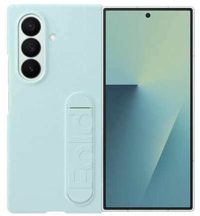 Samsung Silicone Case EF-MF966 für das Galaxy Z Fold7, Smartphone Cover, Handy-Hülle inklusive Fingerhalter, Silikon, Schutz Case, stoßfest, dünn und griffig, Mint