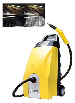 KACBFEE 3000W Home High-Pressure Steam Cleaner with a 3L Water Tank and Rollers, Providing Chemical-Free Cleaning for Floors, Cars, Tiles, Appliances, Conditioners, Grout, and More.