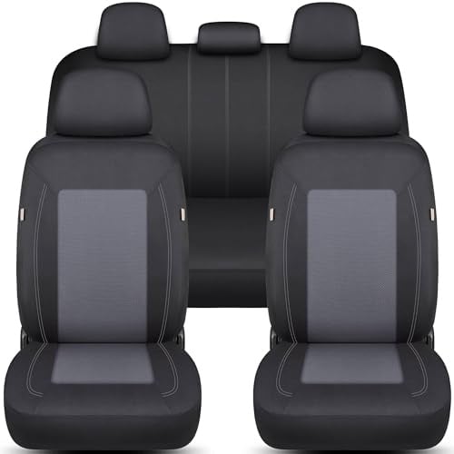 Schonbezüge Sitzbezüge Komplettset für VW Tiguan Bj 2006-22 in Schwarz/Grau FT4