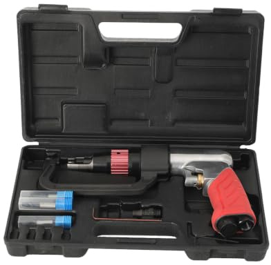 TABODD Pneumatischer Punktschweißbohrer, Druckluft-Schweißpunktbohrer Bohrmaschine mit 1/4 Zoll Lufteinlass, 1600 U/min Punktschweißmaschine Mit 6,5Mm 8Mm 10Mm Bohrern für Leerlauf, Reparatur