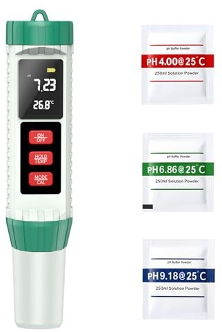 Forever Speed Pool Messgerät 5 in 1 pH Wert Messgerät, pH/EC/TDS/Salzgehalt/Temperatur Hohe Präzision Wassertester mit VA-Display, pH Messgerät Wasser für Pool, Trinkwasser, Hydroponik, Aquarien