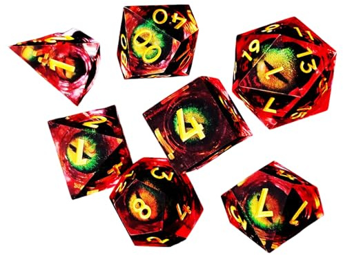 Set di dadi poliedrici, piccolo set di dadi per giochi di ruolo, set di piccoli e leggeri, kit multifunzione, gioco da tavolo di ruolo, per tavolo da casa, re