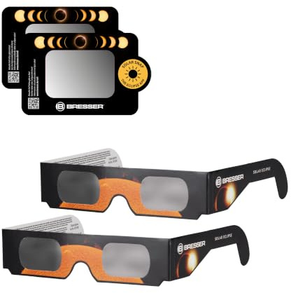 Bresser 2X Filtre Solaire pour Appareil Photo Smartphone avec 2X Lunettes éclipse en ISO 12312 2