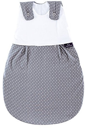 Träumeland S0100102 Außenschlafsack LIEBMICH Pünktchen grau, Größe 50/56, mehrfarbig