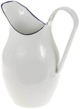 SIDCO Kanne Emaille Krug groß Emaillekanne Wasserkrug Wasserkanne Vintage Shabby Blau