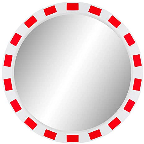 MIRAC Verkehrsspiegel, Acrylglas, rot/weiß, rund, ø 60 cm, Art.-Nr. 45100600 | Sicherheitsspiegel | Straßenspiegel