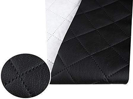 Kunstleder Gesteppt Möbel Textil Meterware Polster Stoff PU - Möbelstoff (Schwarz 8100)