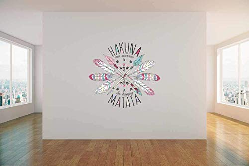 Wandaufkleber Hakuna Matata Pfeile, Verschiedene Größen, dekorativer Aufkleber mit elegantem Design 100 x 100 cm