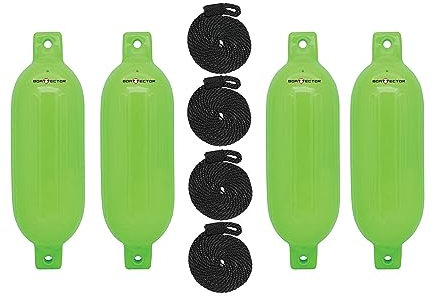 Extreme Max Standard 3006.7647 BoatTector Aufblasbarer Fender Value 4-Pack - 16,5 x 55,9 cm, Neongrün