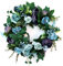 Türkranz, künstliche Blumenkranz, dekorative Blumenkranz für Haustür, Party, Hochzeit, Weihnachtsdekoration, A6 38 cm, Retro Blau, 38cm/15inch