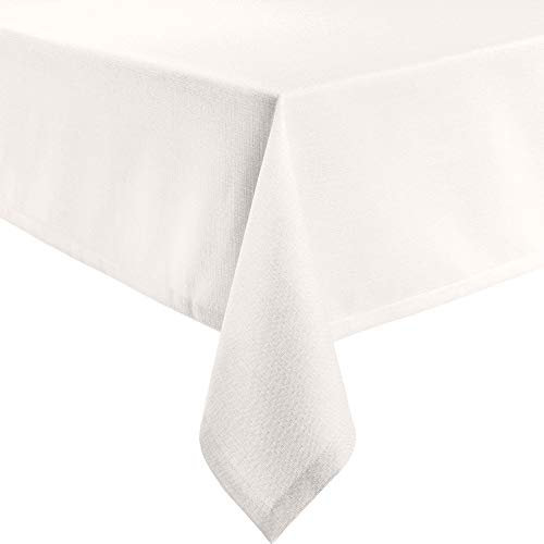 Erwin Müller Tischwäsche, Tischdecke Uni, Krefeld Creme Größe 130x170 cm - fleckabweisend, schmutzunempfindlich und leicht zu reinigen, Leinen-Optik (weitere Farben, Größen)