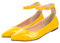 LUXMAX Womens Pointed Ballet Flats Patent Leather Pumps Ladies Dolly Shoes Size 3.5UK,Yellow