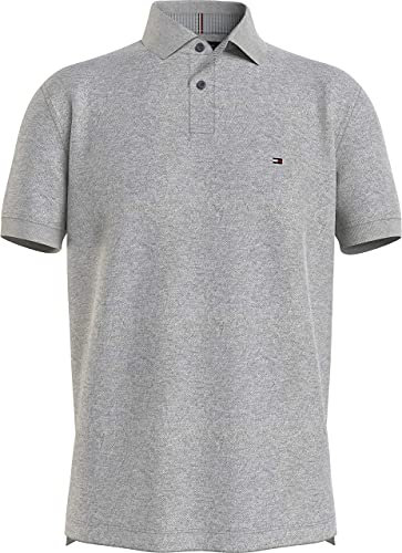 Tommy Hilfiger Men’s Short Sleeve 1985 Regular Fit Polo Shirt, Grey (Medium Grey Heather), S