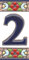 Numeri civico, piastrelle in ceramica e lettere motivo floreale ciliegia, dimensioni piastrelle: 7,5 cm x 3,5 cm, 3 a 10 cornici (numero 2)