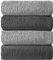NatureMark 4er Pack Duschtücher, Größe 70x140cm, Silber/Anthrazit, 100% Baumwolle