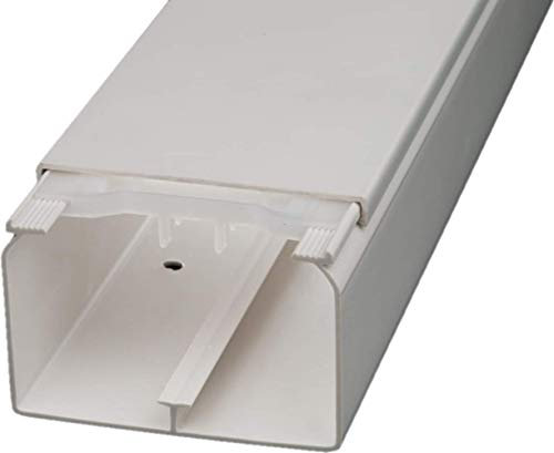 CabCom PVC Kabelkanal Kabelleiste Kabelschacht Brüstungskanal zur Montage an Wand oder Decke Diverse Größen und Farben 2 Meter 90 x 60 mm weiß